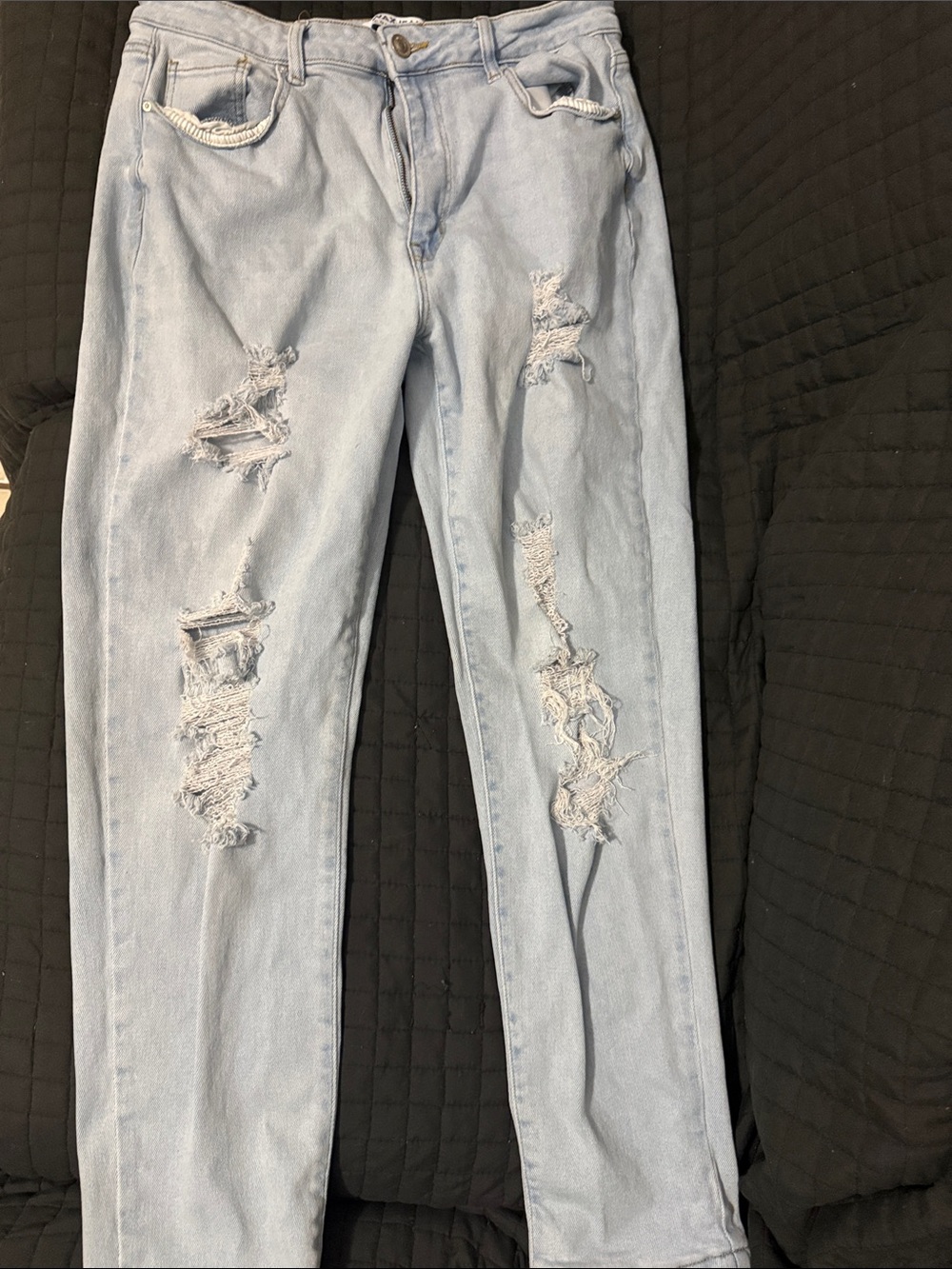 Wax Jean Light Blue Skinny Ripped Jeans